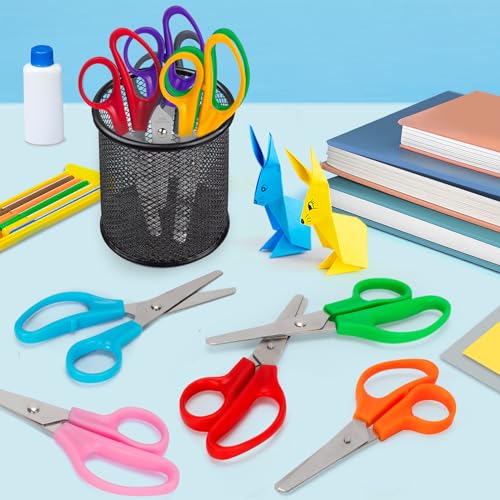 TooyBing 50 Pack Kids Scissors, 5 Inch Bulk Scissors for School, Blunt Tip for Child Student Teacher, Kids Safety for Preschool Classroom Office Home, School Supplies Craft Cutting Paper - Image 5