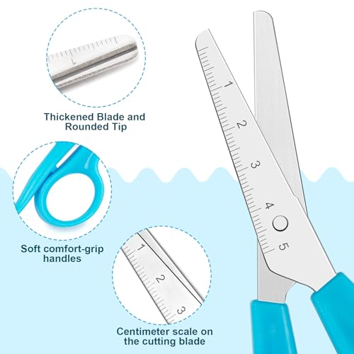 TooyBing 50 Pack Kids Scissors, 5 Inch Bulk Scissors for School, Blunt Tip for Child Student Teacher, Kids Safety for Preschool Classroom Office Home, School Supplies Craft Cutting Paper - Image 4
