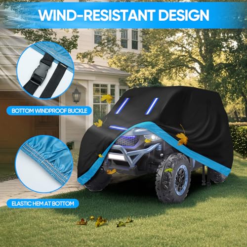 NEVERLAND Kids Ride On Toy Car Cover,Large Power Wheels Cover Waterproof,Heavy Duty 420D Outdoor Kids Toy Car Cover for Power Wheels Jeep & Toddler Electric Vehicles, Universal Fit with Reflective Strips - Image 5
