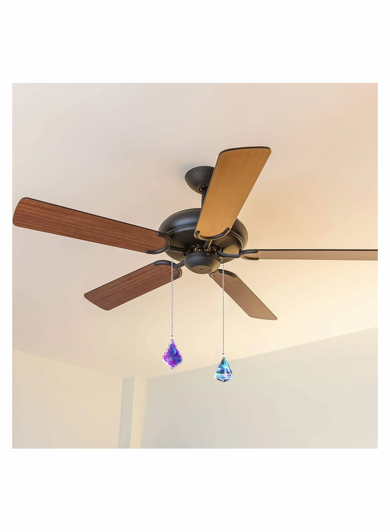 SYOSI Ceiling Fan Pull Chain Decorative 4PC Crystal Extension Ornaments with 20in Connector for Pendant Suncatcher, Table Lamp, Home Decoration DIY - Image 3