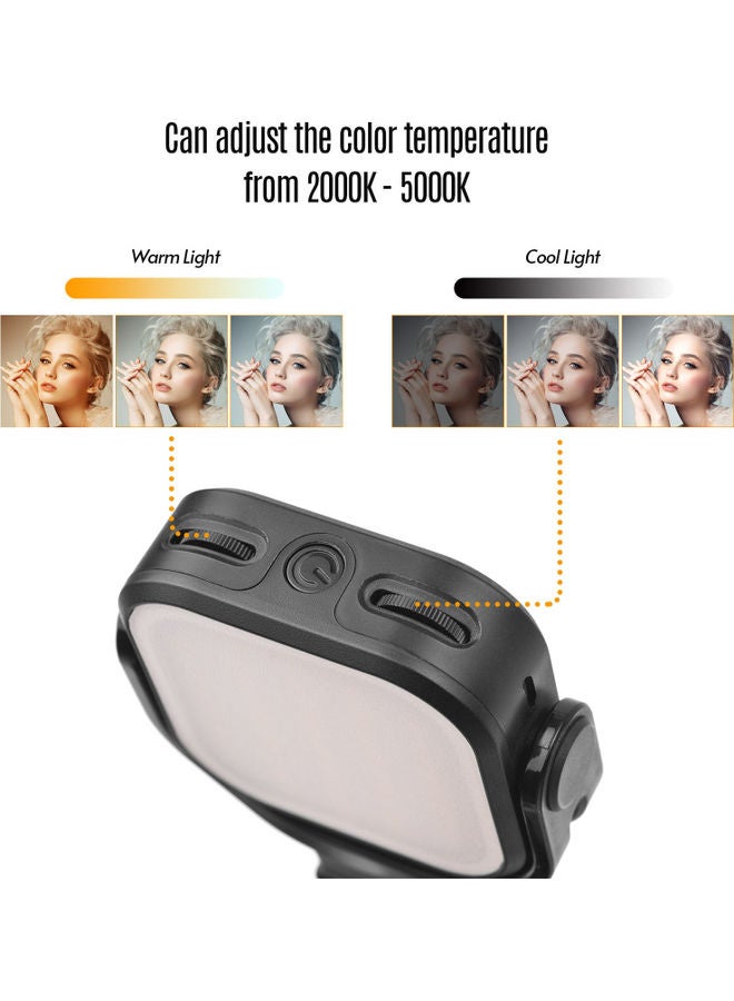 إسكدنيا حامل للهاتف محمول قابل للطي مع مصباح LED أسود - Image 5