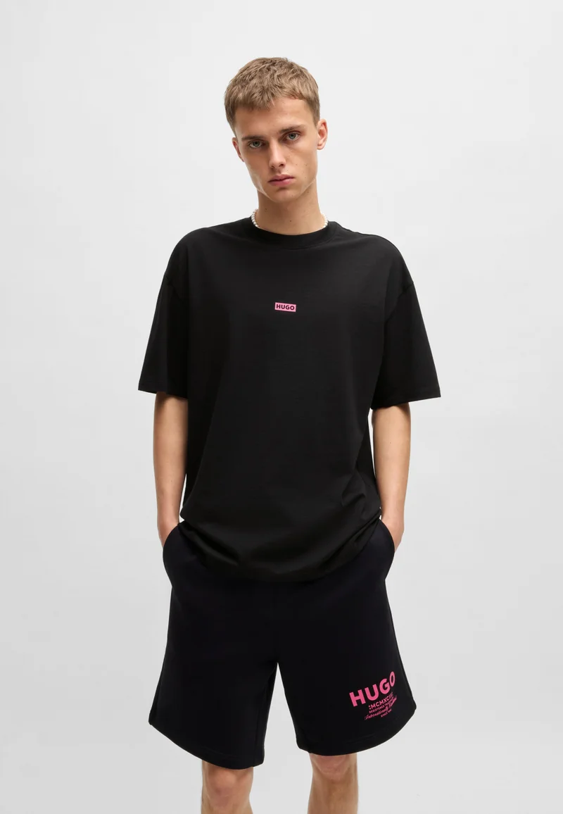HUGO Cotton-jersey T-shirt with new-season logo story