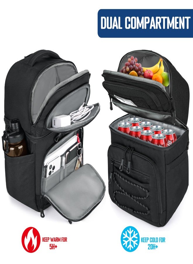 MOZETO Lunch Cooler Backpack Double Deck Lunch Box Backpack Insulated Leakproof Compartments Coolers Bag for Beach Travel Picnic Lunch Hiking BBQ Camping - Image 2