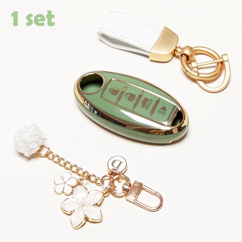 TPU Car Key Protection Case 360 Soft Durable Gray Blue Keychain For Nissan Infiniti - Image 5