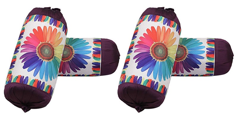 Kuber Industries Kuber Industries Sun Flower Design Cotton 4 Pieces Bolster Cover Set Cream CTKTC13662 Standard - Image 1