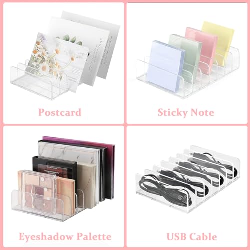 Maycreate Acrylic Eyeshadow Palette Makeup Organizer, 7-Cell Cosmetic Storage, Cosmetics Display Storage Holder For Cosmetic, Eye Shadow, Sunglasses And Wallets - Transparent - Image 4
