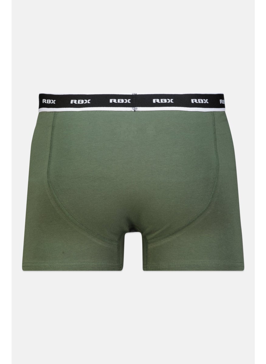RBX - Men 3 Pieces Brand Logo Boxer Briefs, Black/Olive - Image 1