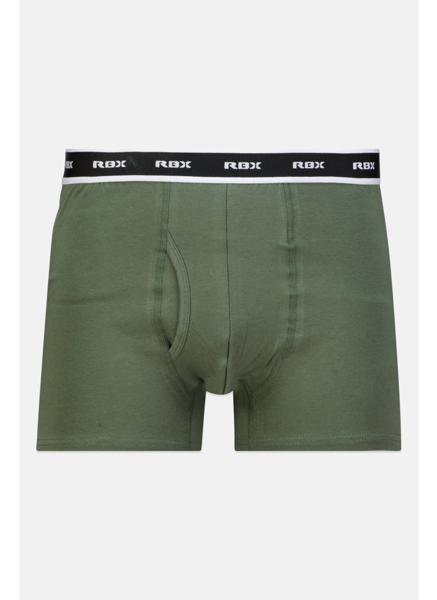 RBX - Men 3 Pieces Brand Logo Boxer Briefs, Black/Olive - Image 1
