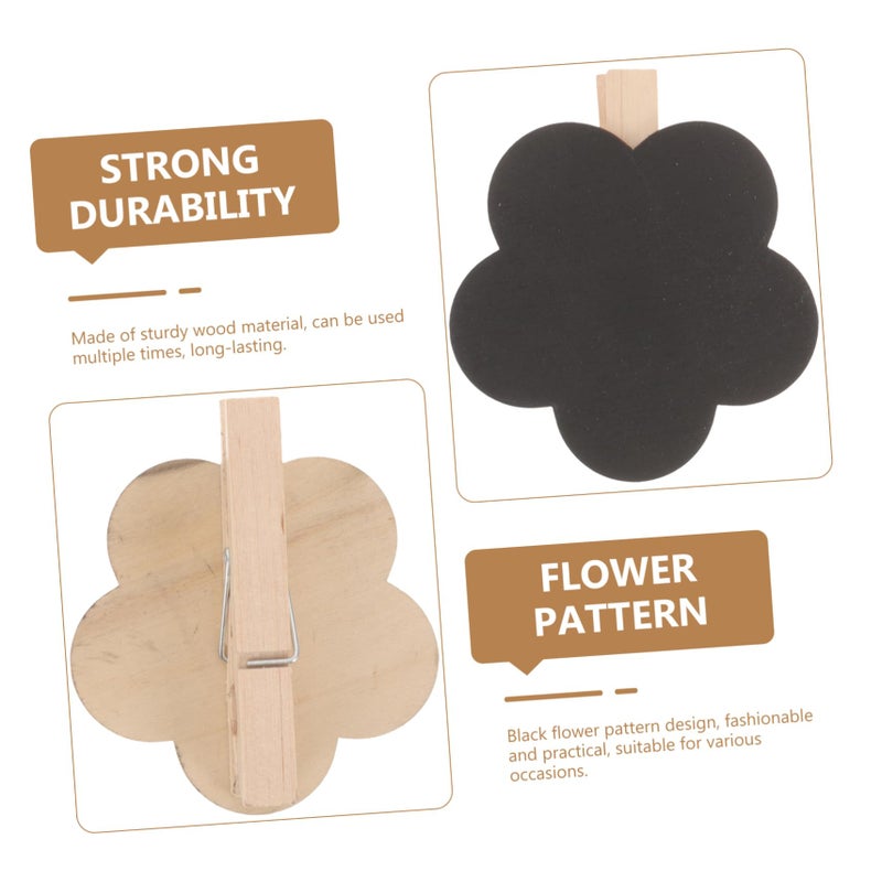 Wooden Message Board Mini Blackboard Clips Decorative Memo Clip Set of 10 - Image 5