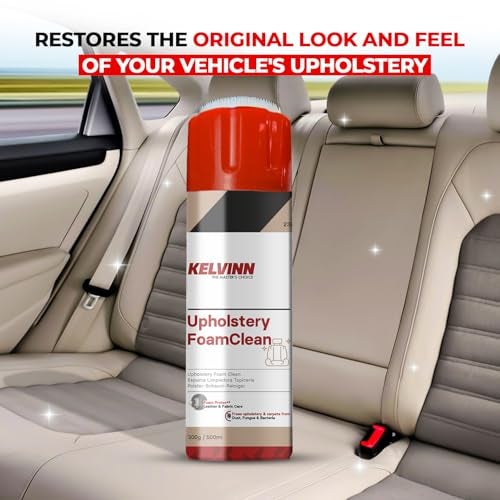 Kelvinn Upholstery Cleaner Foam Spray 500ml, Sofa Carpet Car Interior Upholstery Cleaner for Stain Removal Dirt Odor Removal, Quick Dry Fabric and Couch Seats Leather Vinyl - Image 2