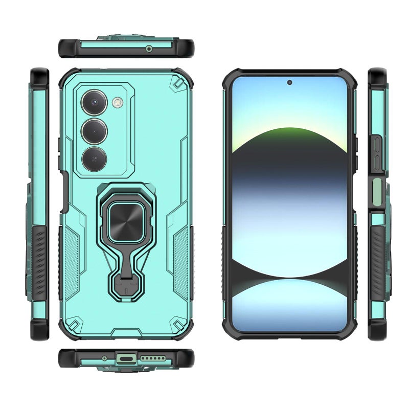 إيروريكس جراب هاتف هجين من مادة TPU بمسند معدني لهاتف Redmi 15 5G Global/15 4G SEA مقاس 169 مم (أخضر) - Image 3