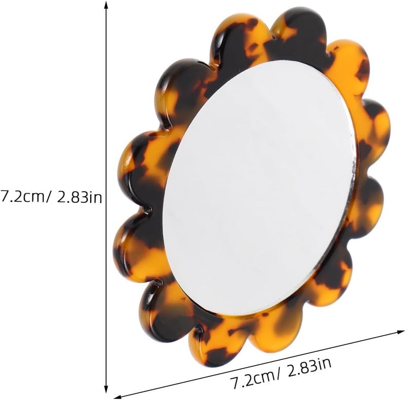 Retro Sunflower Compact Mirror Small Handheld Floral Acetate Sheet Portable Makeup Mirror for Travel and Beauty Grooming - Image 2