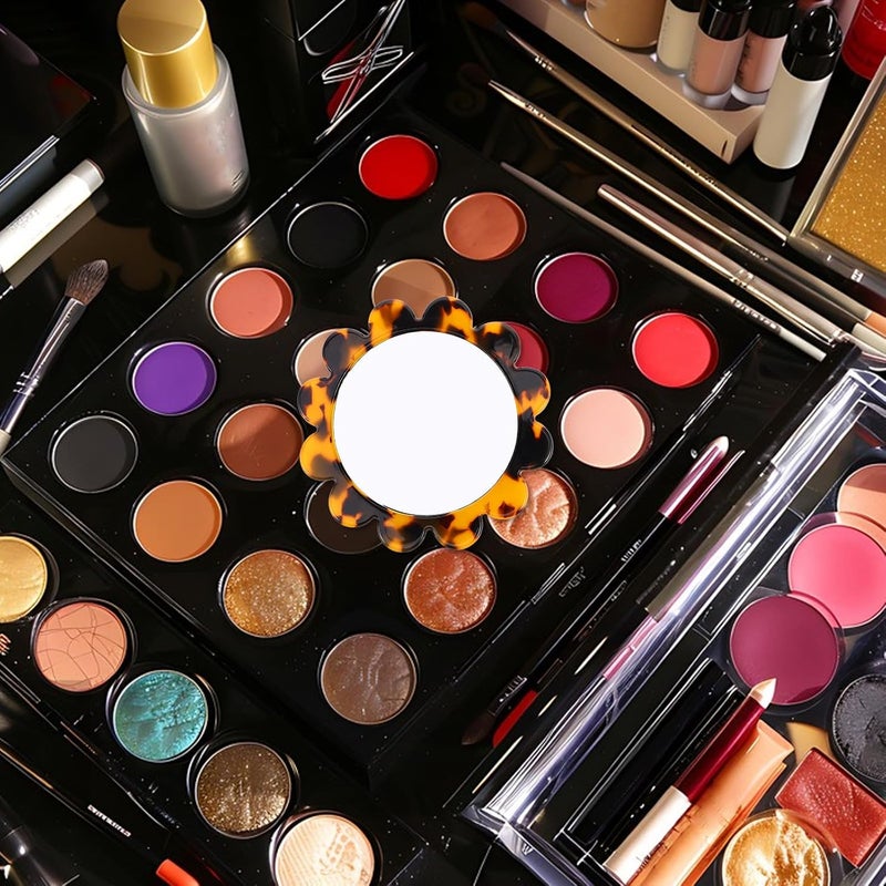 Retro Sunflower Compact Mirror Small Handheld Floral Acetate Sheet Portable Makeup Mirror for Travel and Beauty Grooming - Image 5