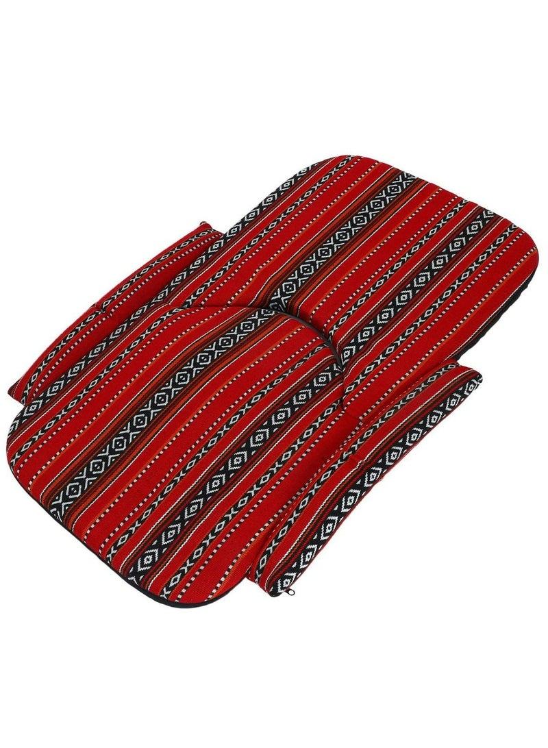 كرسي تخييم المجلس العربي بزوايا أرضية مبطنة قابلة للتعديل | كرسي كسول | كرسي رملي قابل للطي للتأمل والقراءة ومشاهدة التلفزيون والألعاب، لون أحمر - Image 3