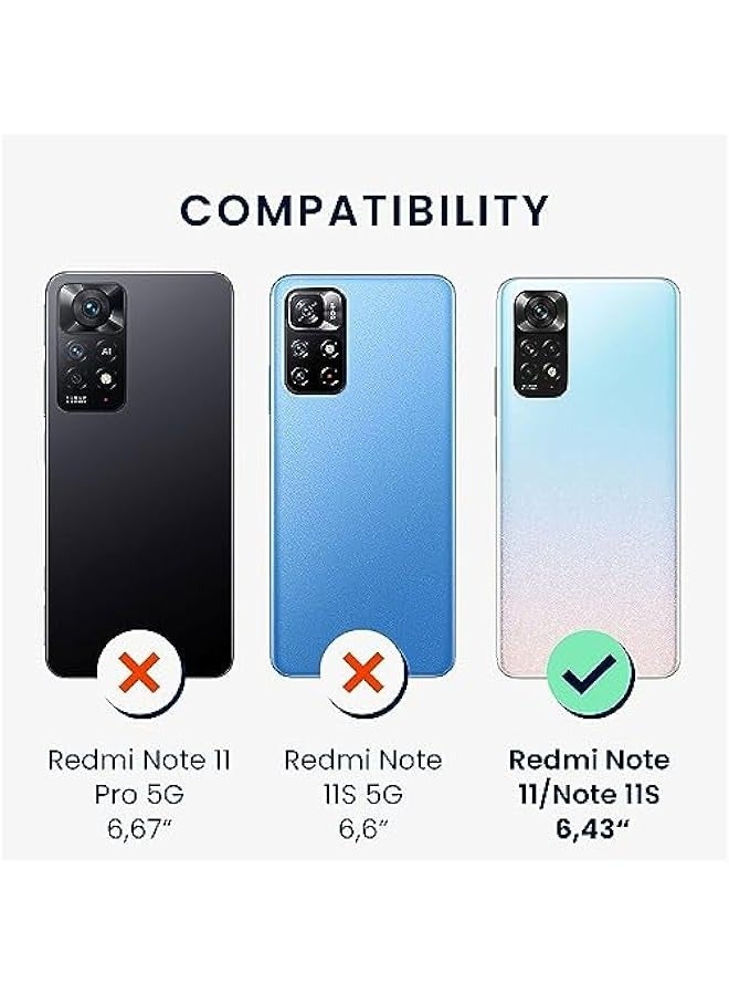 Xiaomi Redmi Note 11S (4G) \/ Note 11 (4G) Leather Flip Case with RFID Blocking, Slim Shockproof Wallet Cover, Kickstand, Cash Slot, Magnetic Closure - Black - Image 2