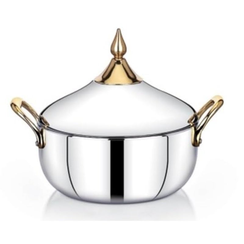 Alia Hot Pot with Lid and Handle, 3500 ml Capacity, Silver - Image 1