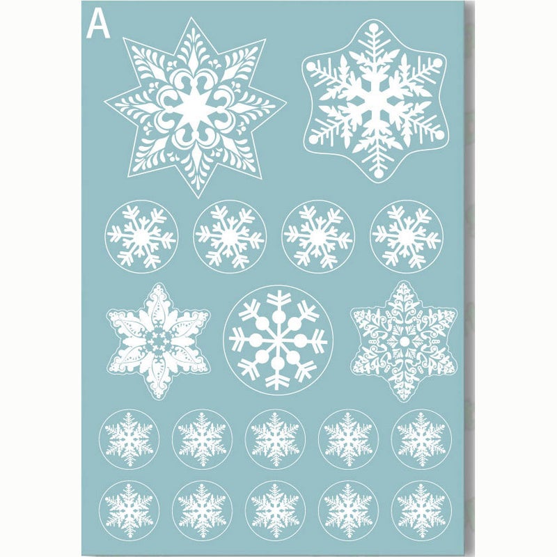 Positive And Negative Same Color Reusable Snowflake Static Stickers Santa Claus Rudolph Christmas Festival Window Glass Stickers - Image 1