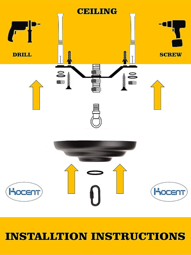 ROJOSER Heavy Duty Canopy Kit and 3.2 feet Pendant Light Fixture Chain for Chandelier or Swag Light Fixtures,Vintage Black - Image 5