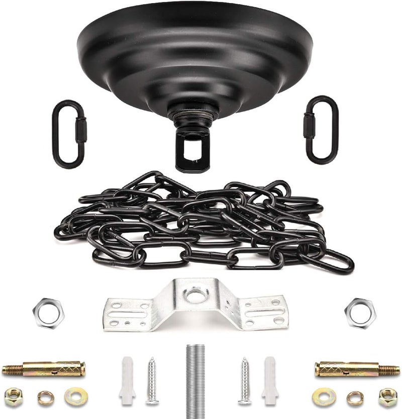 ROJOSER Heavy Duty Canopy Kit and 3.2 feet Pendant Light Fixture Chain for Chandelier or Swag Light Fixtures,Vintage Black - Image 1