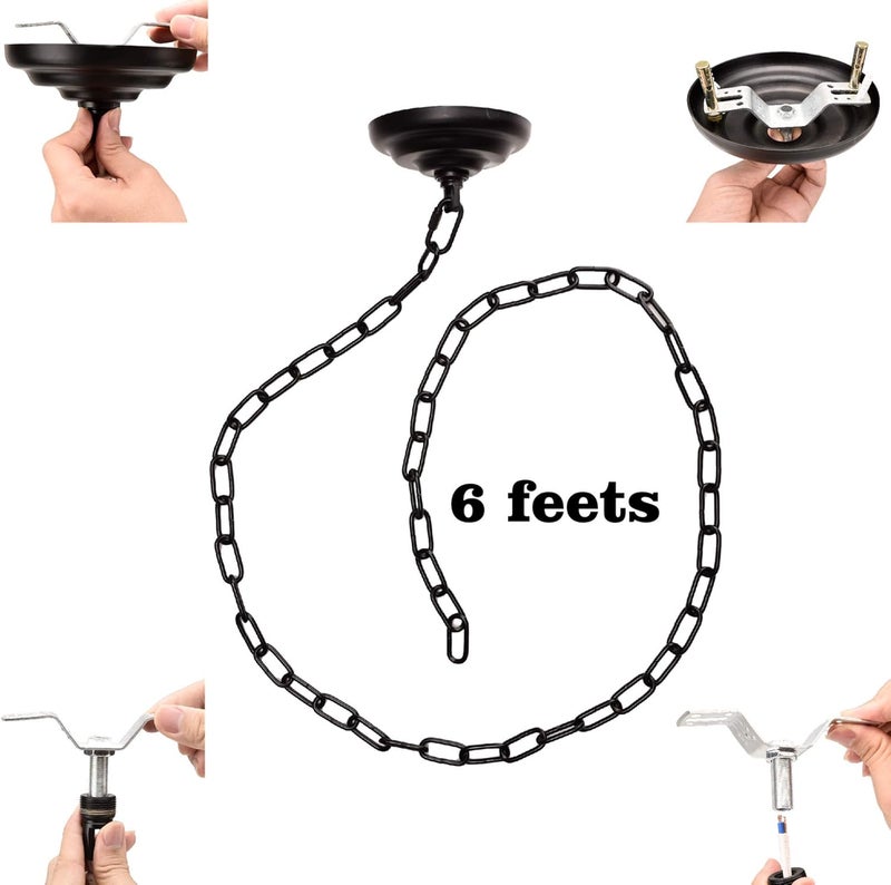 ROJOSER Heavy Duty Canopy Kit and 3.2 feet Pendant Light Fixture Chain for Chandelier or Swag Light Fixtures,Vintage Black - Image 3