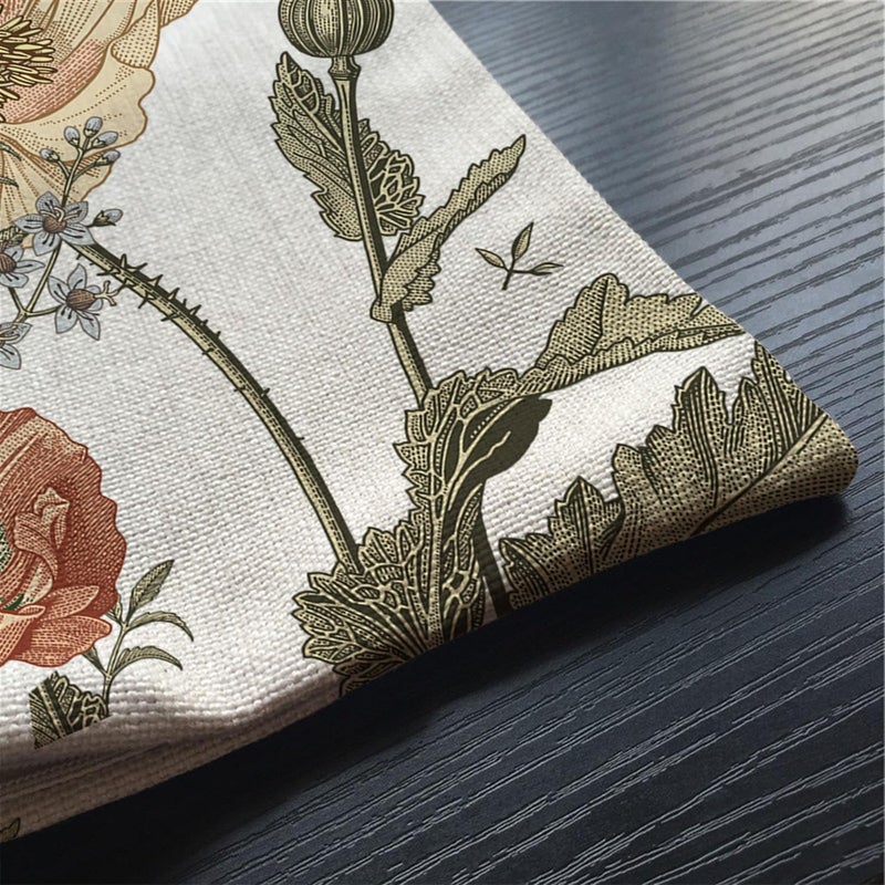 Solekla Vintage Flowers Pillow Cover Rustic Cotton Linen Decorative Rectangle Throw Pillow Cover 12x20 Inch for Sofa Couch Decoration - Image 5