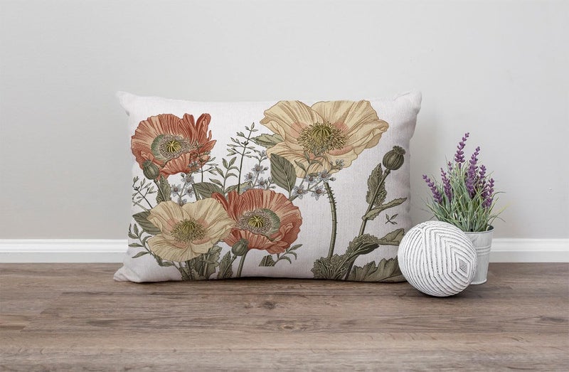 Solekla Vintage Flowers Pillow Cover Rustic Cotton Linen Decorative Rectangle Throw Pillow Cover 12x20 Inch for Sofa Couch Decoration - Image 4