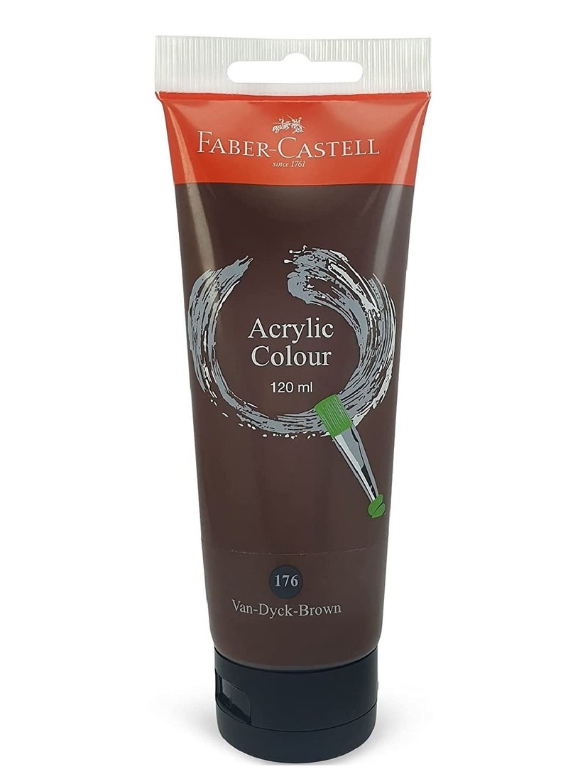 FABER-CASTELL - Acrylic Color Paint 120ml Van Dyck Brown - Image 1