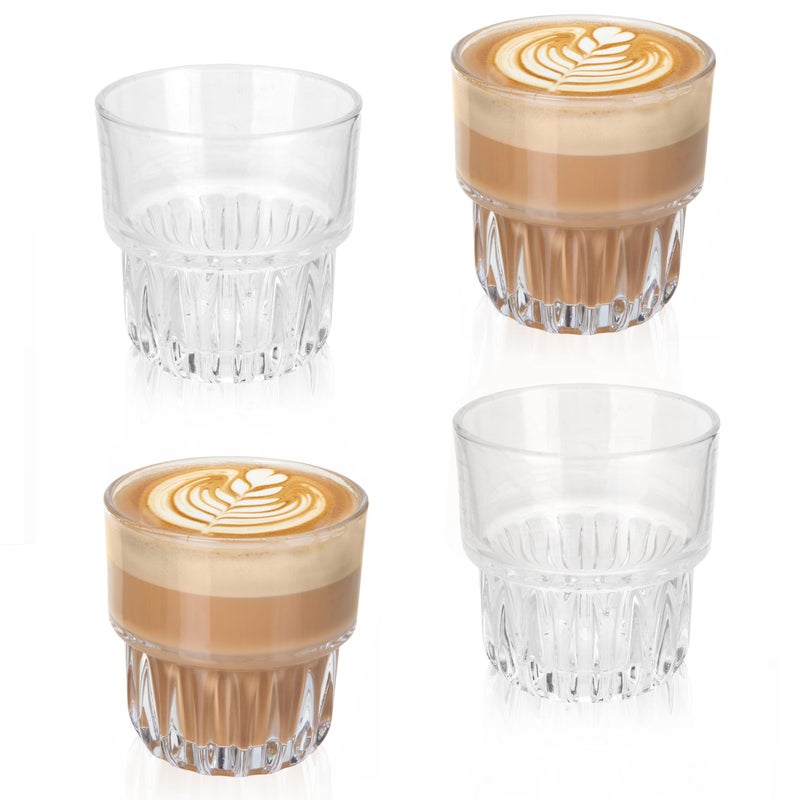 Ilyapa Cortado Glasses 45 oz Double Shot Glasses Set of 4 Gibraltar Rock Glass Espresso Cups Coffee Barista 45 Ounce Espresso Shot Glass - Image 2