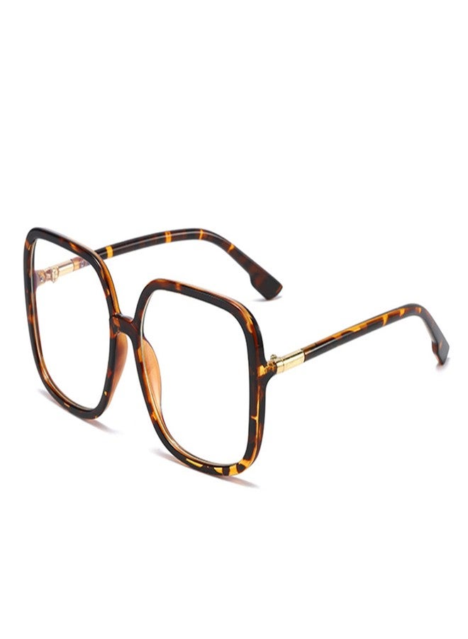bullabulling Retro Square Reading Glasses For Women Blue Light Blocking Oversized Eyeglass Frames Large lens (Leopard, 1.50, x) - Image 1