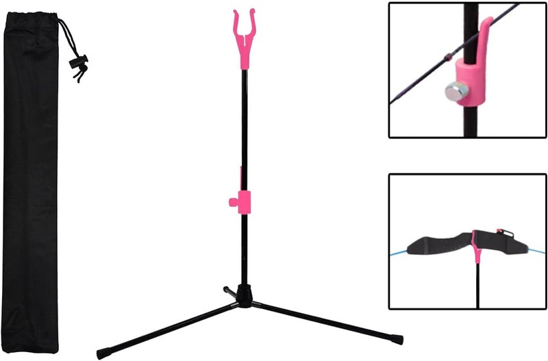 klarako Compound Bow Stand Rack Holder Foldable Archery Bow Stand Tripod Portable Recurve Bow Holder Bracket with Storage Bag for Archery Target Shooting - Image 2