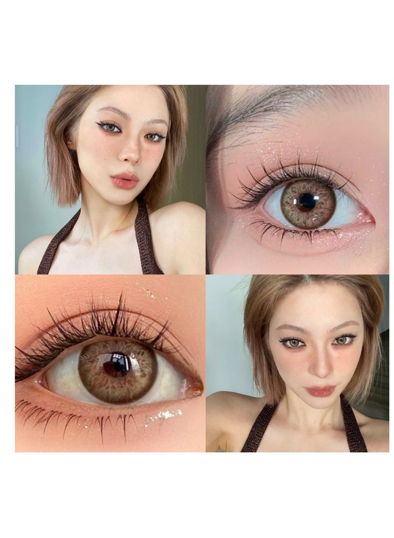 KSSEYE Yearly Alice Brown  Colored Unisex Cosmetic Contact Lenses, Enlargement Collection With case 