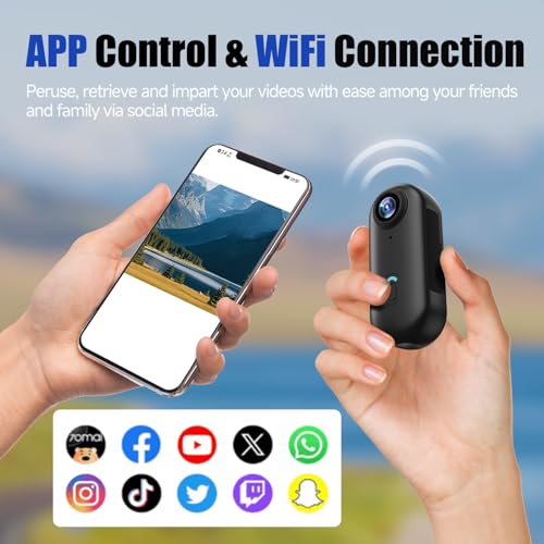 Vauvinmaic 4K WIFI POV Action Body Camera 64GB, Thumb Size Mini Bodycam, Waterproof Magnetic Wearable Hand-free Portable Sports Action Cameras, Snapcam Mount Anywhere for Cycling, Skiing, Swimming, Walking - Image 5