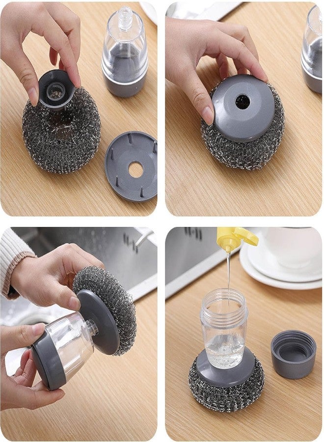 Divik Mini Soap Liquid Brush Washing Brush for Bowl Dishes Pots Pans, Plastic Soap Dispensing Brush Cleaning Brush with Dispenser // Dispensing Sink Cleaning Palm Scrub Brush (1Pcs) - Image 5