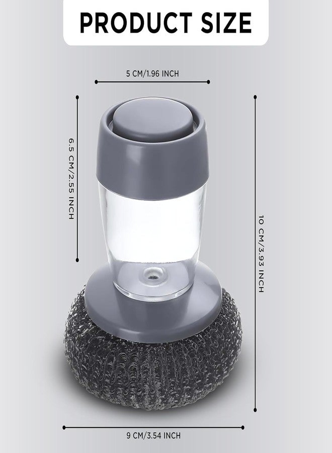Divik Mini Soap Liquid Brush Washing Brush for Bowl Dishes Pots Pans, Plastic Soap Dispensing Brush Cleaning Brush with Dispenser // Dispensing Sink Cleaning Palm Scrub Brush (1Pcs) - Image 2