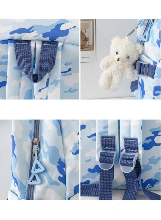 GGEROU حقيبة ظهر للأطفال للمراهقين حقيبة مدرسية للمدرسة الابتدائية والمتوسطة مع مجموعة صندوق الغداء باللون الوردي - Image 5