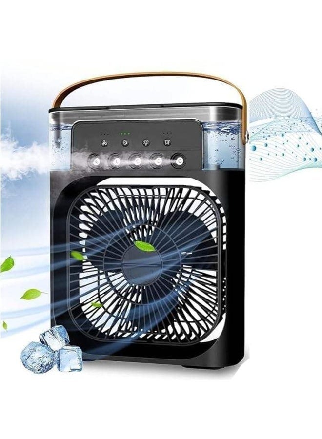 Lacoz Portable Air Cooler Fan with Humidifier 3-Speed Turbo Cooling LED Night Light USB Powered Personal Air Cooler for Home, Office & Travel Black - Image 2