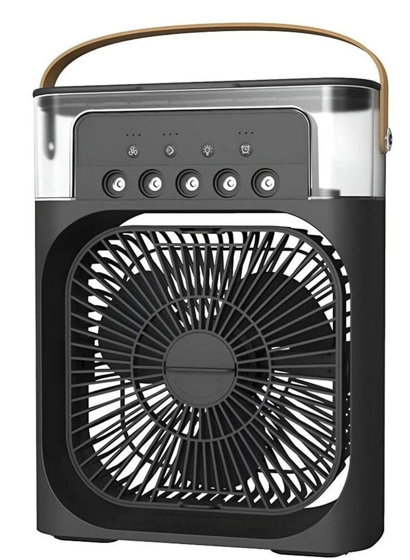 Lacoz Portable Air Cooler Fan with Humidifier 3-Speed Turbo Cooling LED Night Light USB Powered Personal Air Cooler for Home, Office & Travel Black - Image 1