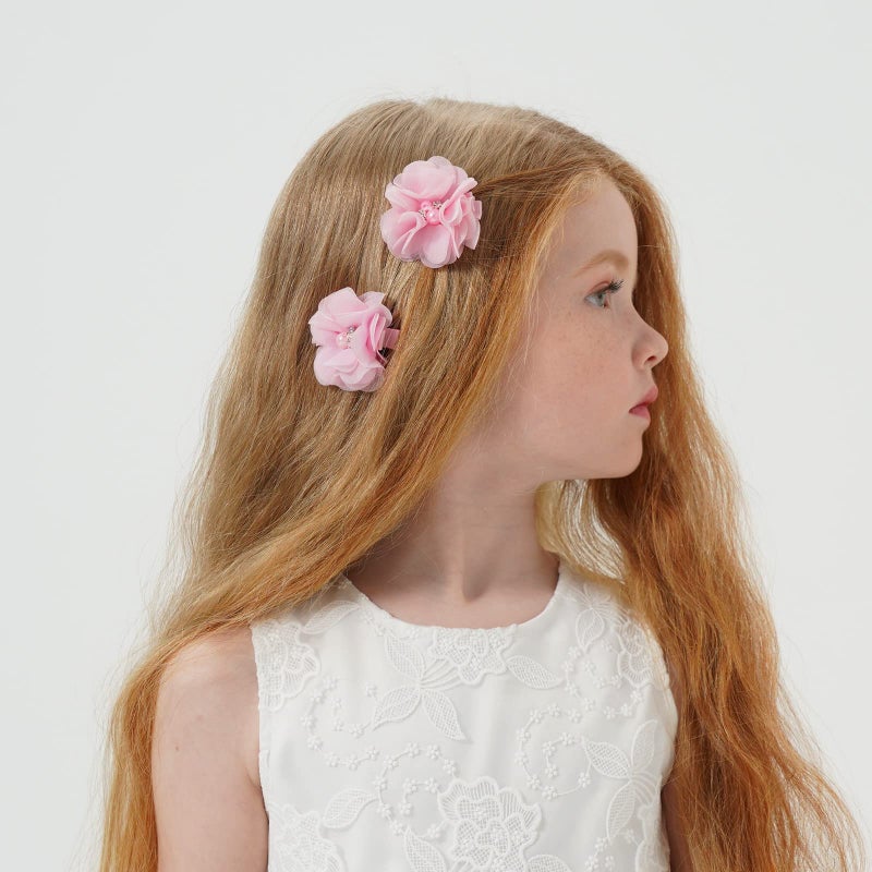 jollybows 30pcs Baby Girls Alligator Hair Clips Chiffon Flower Hair Barrettes Accessories for Kids Toddler Teens (01) - Image 4