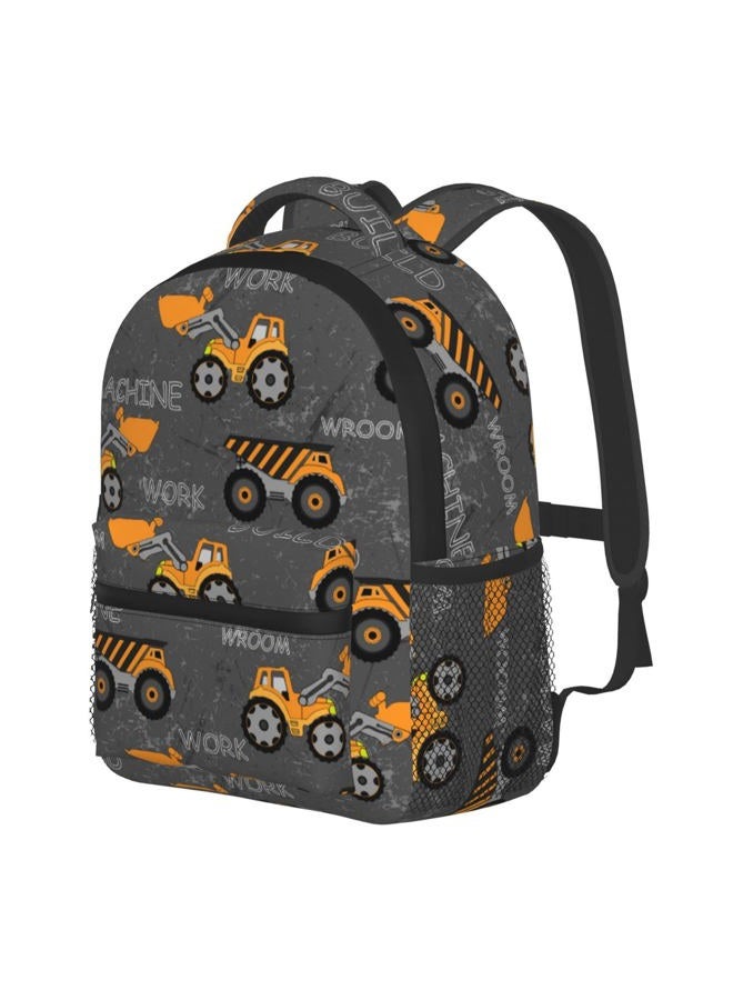PAYOHTO Toddler Backpack for Boys Construction MachinesCars Truck Tractor Kids Waterpro of Backpack Preschool Bookbag Child Student Mini Bag Kindergarten Daypack Travel School Bag for Age 3-8 (Dark Grey), - Image 1