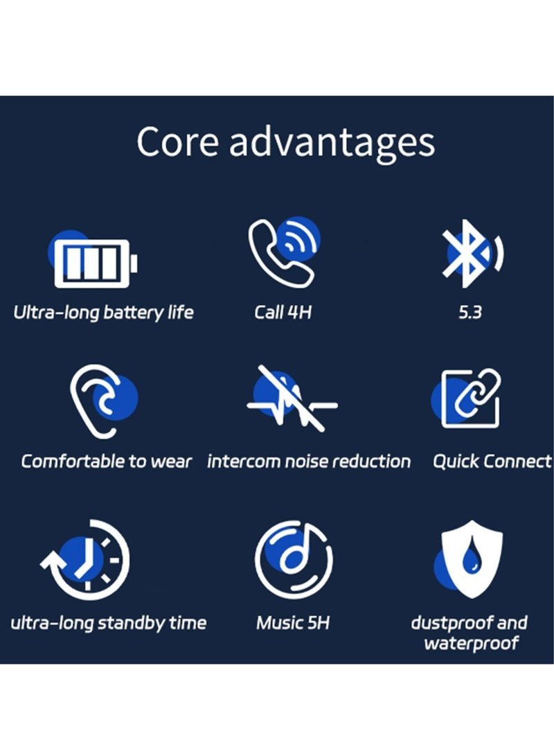ارواق سماعات بلوتوث، IPX5 مقاومة للماء TWS سماعة بلوتوث لاسلكية، جودة صوت 9D مريحة مع ميكروفون للجري والتدريب على ركوب الدراجات، (أرجواني) - Image 5