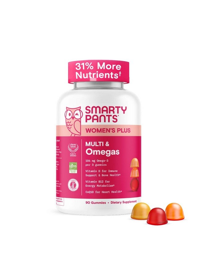SmartyPants SmartyPants Women's Multivitamin Gummies - Improved Formula: Omega 3 (DHA/EPA), Methylfolate, CoQ10, Vitamin D3, C, Vitamin B12, B6, A, K & Zinc, Inositol, Gluten Free, 90 Count (30 Day Supply) - Image 1