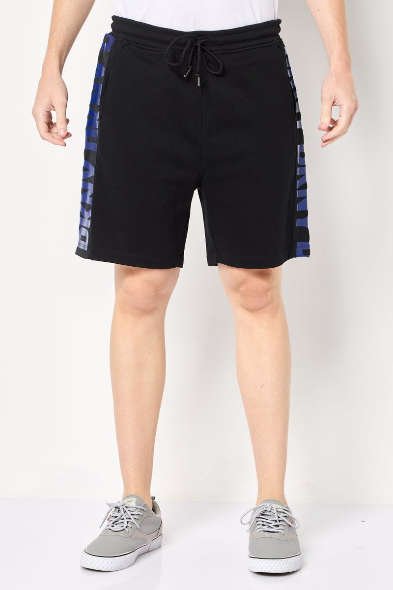 DKNY Men Brand Logo Basic Shorts, Black - Image 1