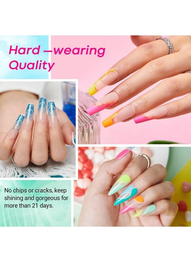 AZUREBEAUTY 18Pcs Dip Powder Nail Kit Starter Spring Summer Colors Pastel Neon Yellow Blue Hot Pink Acrylic Dipping Powder Liquid Set With Base/Top Coat For Beginners French Nails Art Manicure Salon  - Image 4