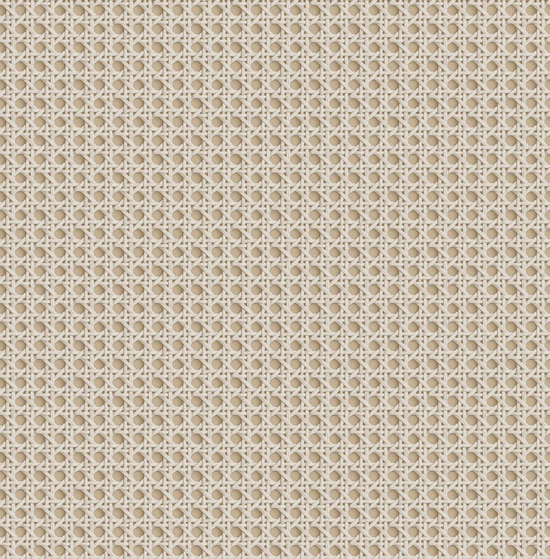 NuWallpaper 216in by 205in Cream Rattan Caning Peel Stick Wallpaper