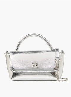 Flora Bella By Shoexpress Women's Metallic Satchel Bag with Handle and Chain Strap  - Image 1