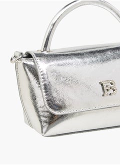 Flora Bella By Shoexpress Women's Metallic Satchel Bag with Handle and Chain Strap  - Image 5