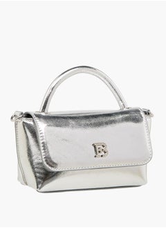 Flora Bella By Shoexpress Women's Metallic Satchel Bag with Handle and Chain Strap  - Image 3