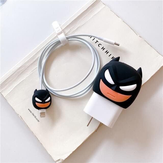 Twizzle Cable Protector with 3D Cute Pattern for iPhone Charger only 18W & 20W, Data Line Wire Saver Charging Cable Charger Protective Cable,Full Protection Cover 4 in 1 (Batman) - Image 5