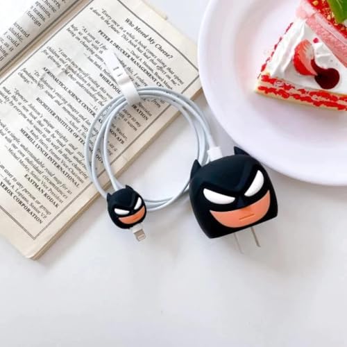Twizzle Cable Protector with 3D Cute Pattern for iPhone Charger only 18W & 20W, Data Line Wire Saver Charging Cable Charger Protective Cable,Full Protection Cover 4 in 1 (Batman) - Image 2