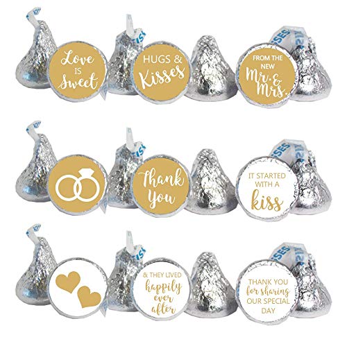 Digitaldoodlebug Mini Candy Stickers 0.75 Inch Wedding Favors Set of 324 (Gold) - Image 3